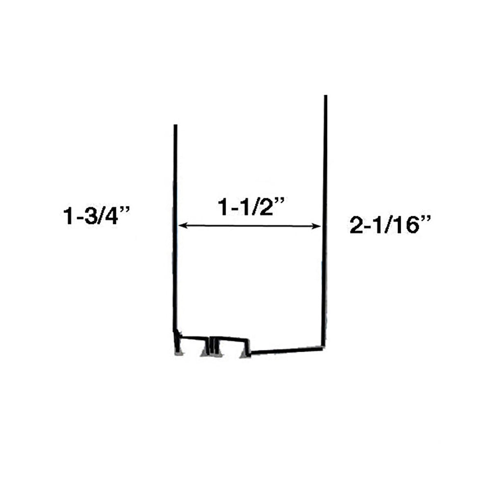 1.5 Inch Storm Door Expander with 2 Sweeps in Satin Nickel Length is 35.0625 inches