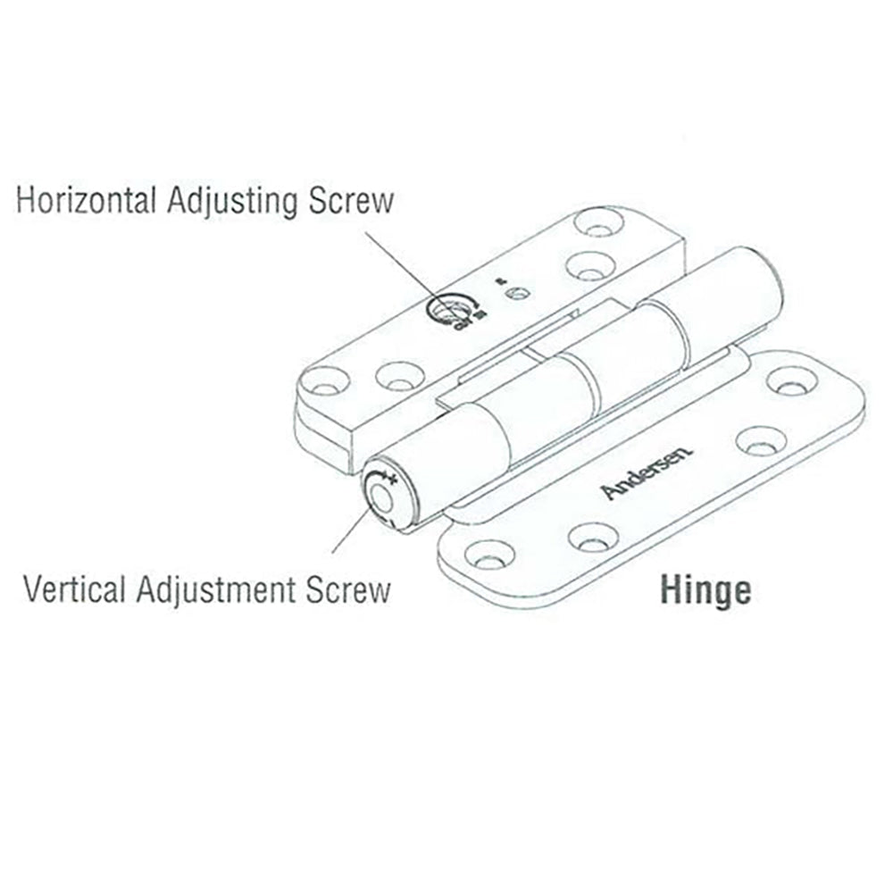 Andersen 3-Hinge Kit, Right Hand (2005-Present) - Distressed Nickel