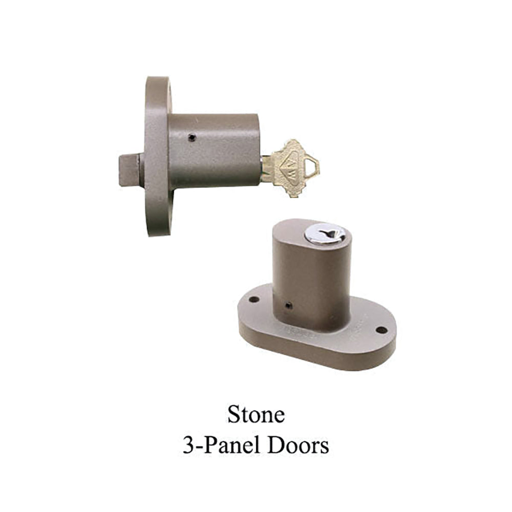 Andersen 3 Panel Door 5 Pin Lock with Keys in Stone
