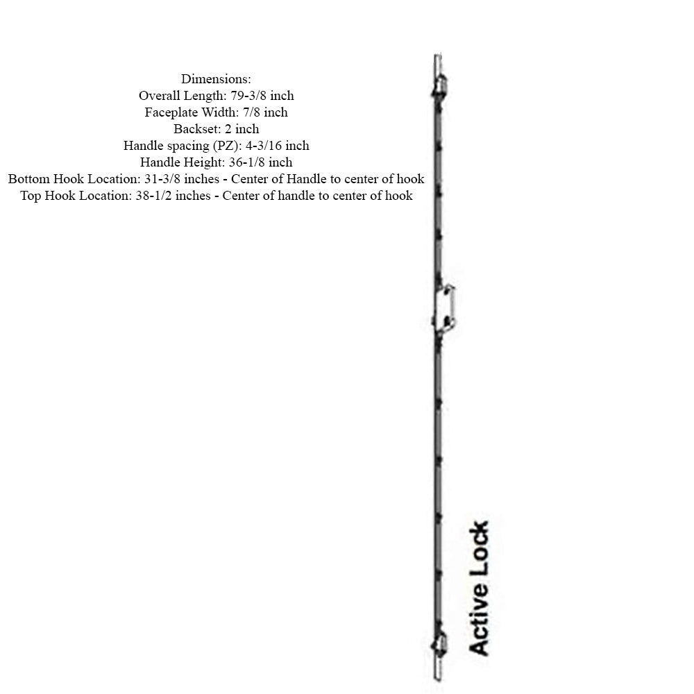 Andersen Active Multipoint Lock, FWH611 Door - Stainless Steel