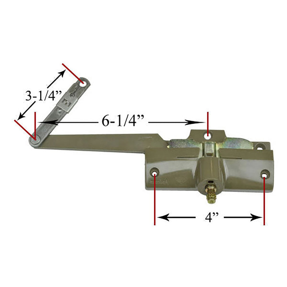 Andersen Casement Split Arm Operator with Bracket, Right Hand, Stone