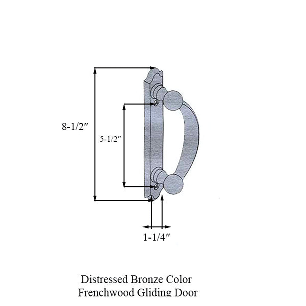 Andersen Frenchwood Garniture de porte coulissante Encino, 2 panneaux extérieurs uniquement – Bronze vieilli