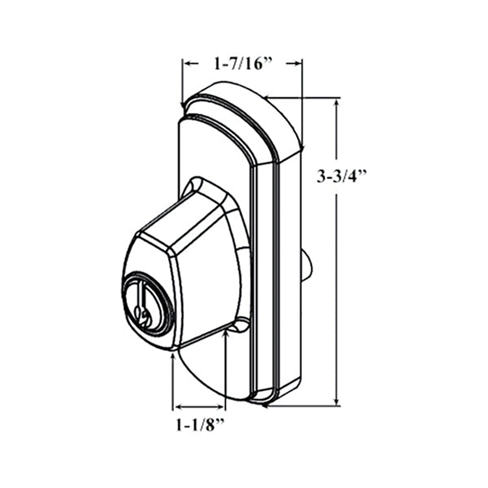 Andersen Albany Left Hand Exterior Lock Assembly with Key and Keyed Alike for Gliding Door in White