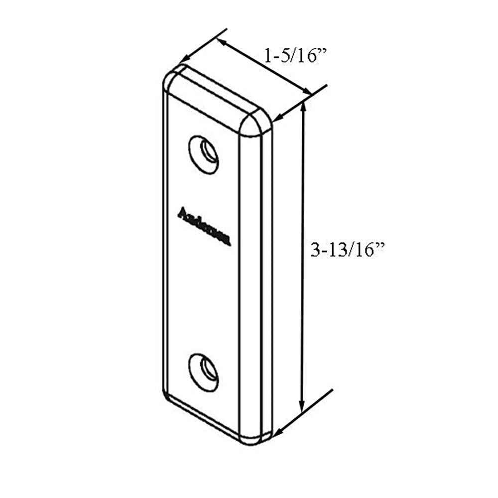 Plaque de recouvrement de porte coulissante Andersen, style Anvers - Bronze huilé