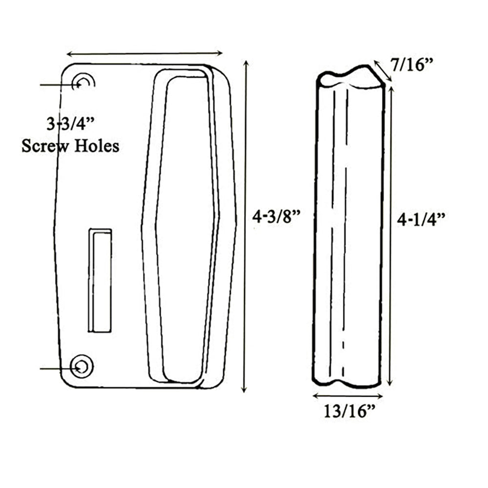Andersen - PSI Gliding Door - 3 Panel Patio Screen Door Interior & Exterior Handle Set - White