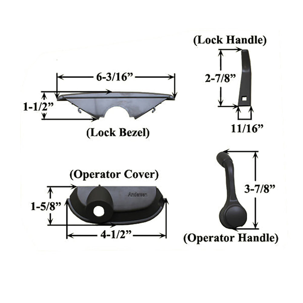 Pack de quincaillerie de fenêtre de style traditionnel Andersen pour fenêtres à battants et à auvent - Pierre