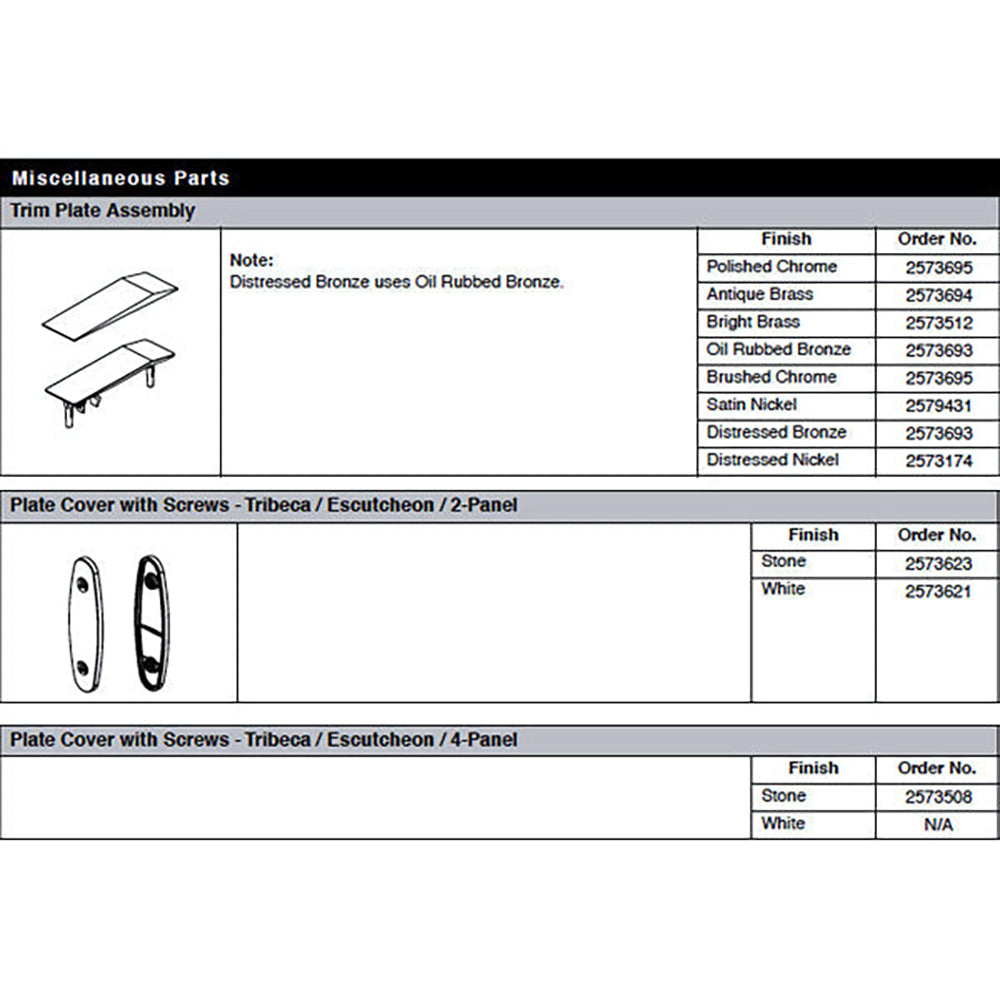 Andersen Cover Plate for Frenchwood Gliding Doors Old Style 4 panel in Stone