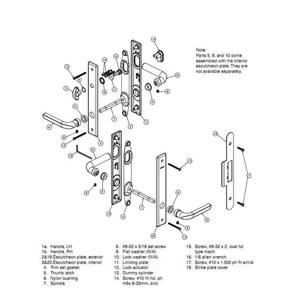Anvers Double Door Complete Trim Set