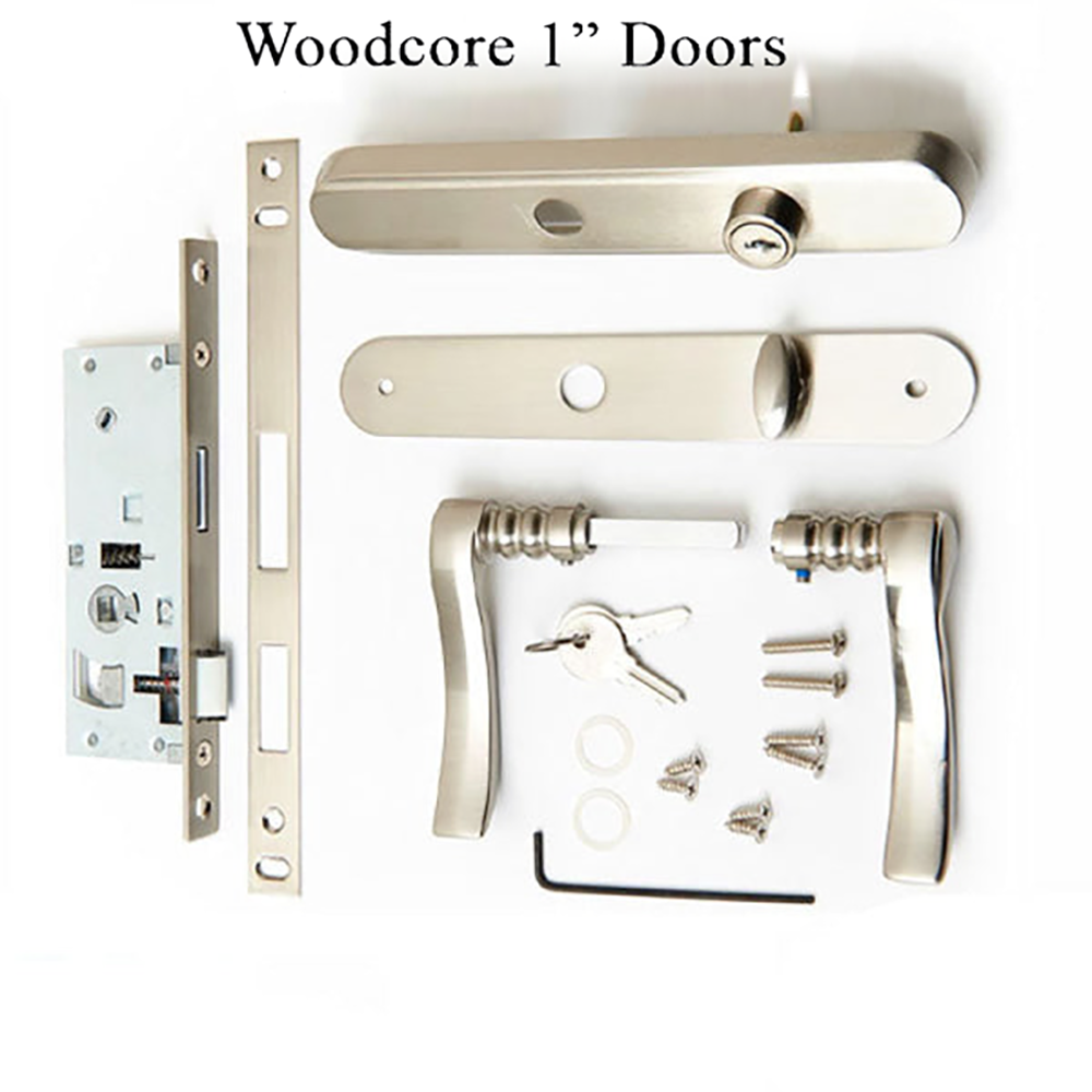 Blemished Andersen Traditional Storm Door Handleset for Woodcore Doors - Satin Nickel
