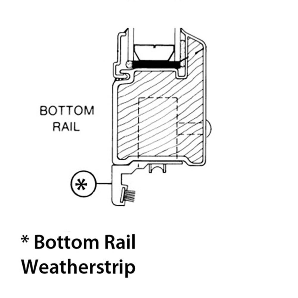 Filler - Operating Bottom Rail Weatherstrip PS3, 6/9 2 Panel Door - White