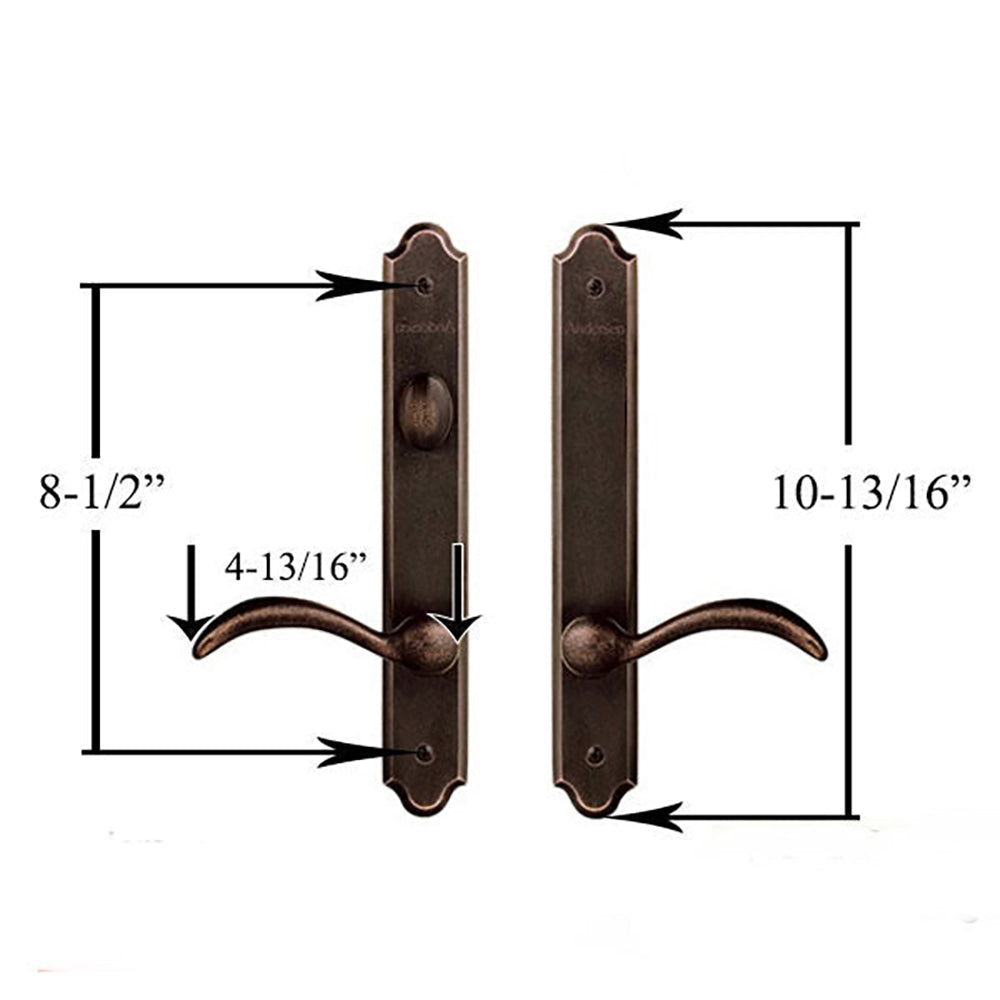 Ensemble de quincaillerie, porte double, Encino, actif/passif - Bronze vieilli