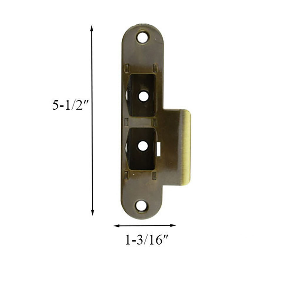 Latch and DeadBolt Receiver, Right Hand - Ant. Brass
