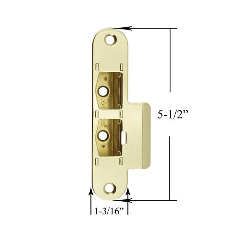 Latch and DeadBolt Receiver, Right Hand - Bright Brass