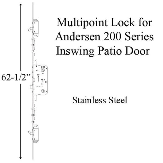 Andersen 200 Series 3-point Lock, Universal, 62-1/2 Inch Faceplate Length