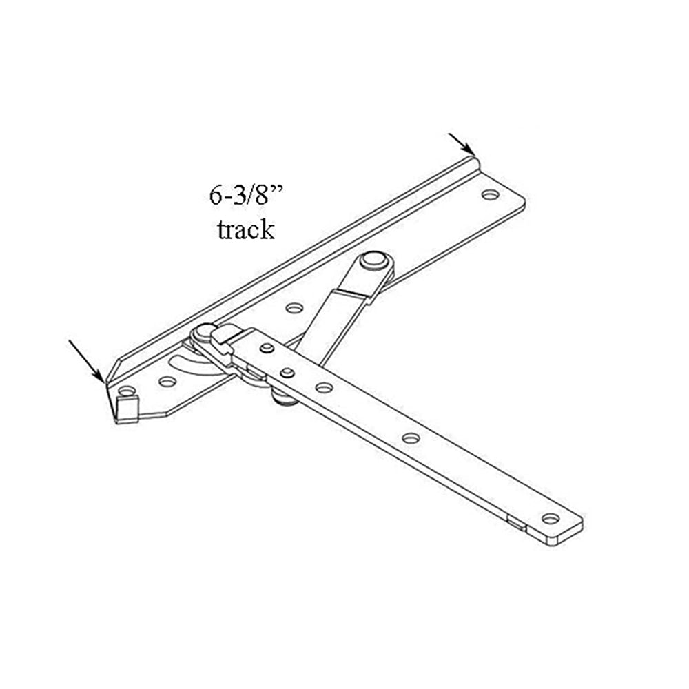 Andersen 22 Inch Enhanced Casement Corrosion Resistant Straight Arm Head Hinge, Left