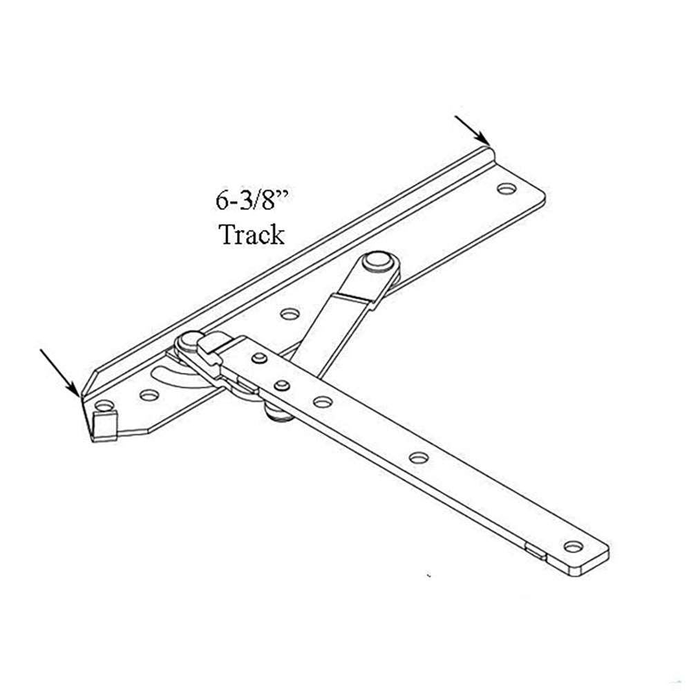 Andersen 22 Inch Enhanced Casement Corrosion Resistant Straight Arm Sill Hinge, Left