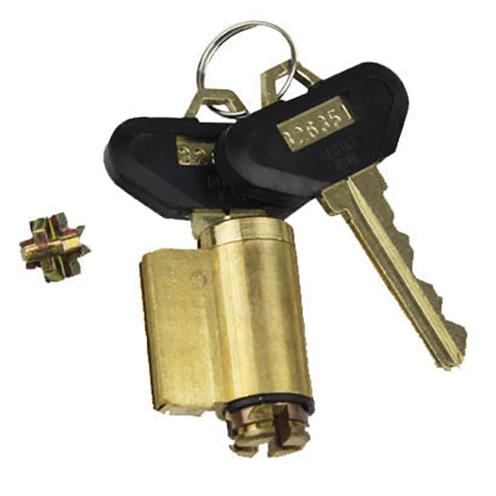 Andersen 5-Pin Reachout Lock Cylinder w/ Gears and Keys - Bright Brass ...