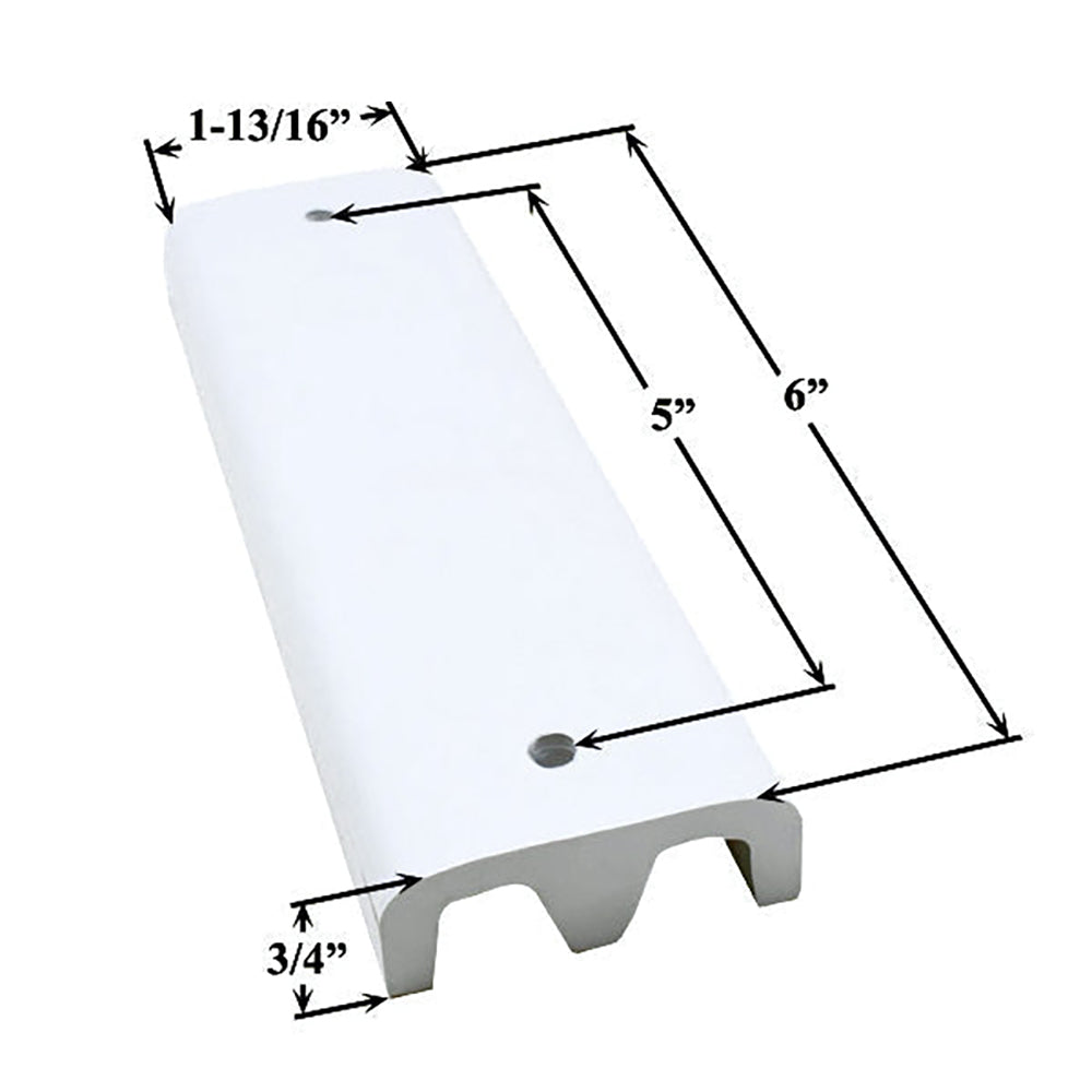 Andersen 6 Inch Head Bumper with Screws for 3 Panel Gliding Doors in White