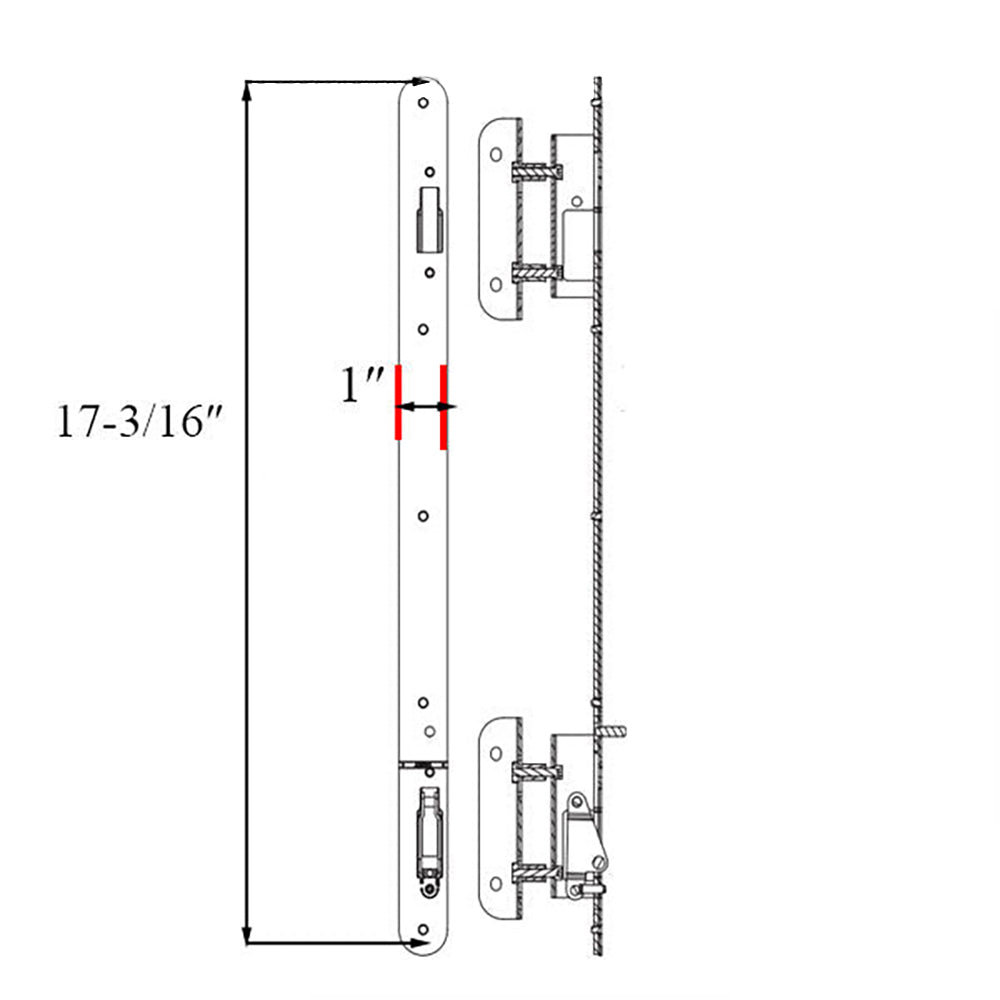 Andersen A-Series Passive Multipoint Lock Receiver For 4 Panel Sliding Doors