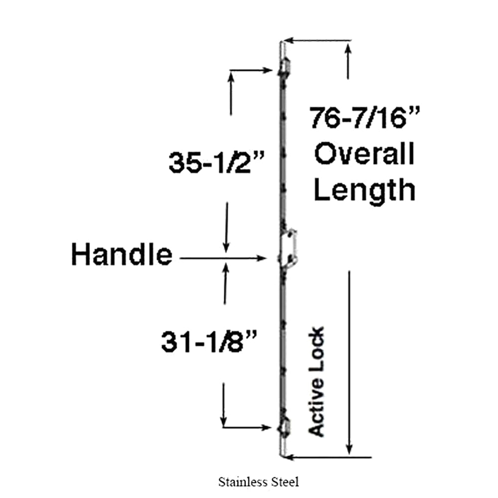 Andersen Active Multipoint Lock, FWH68 Door - Stainless Steel