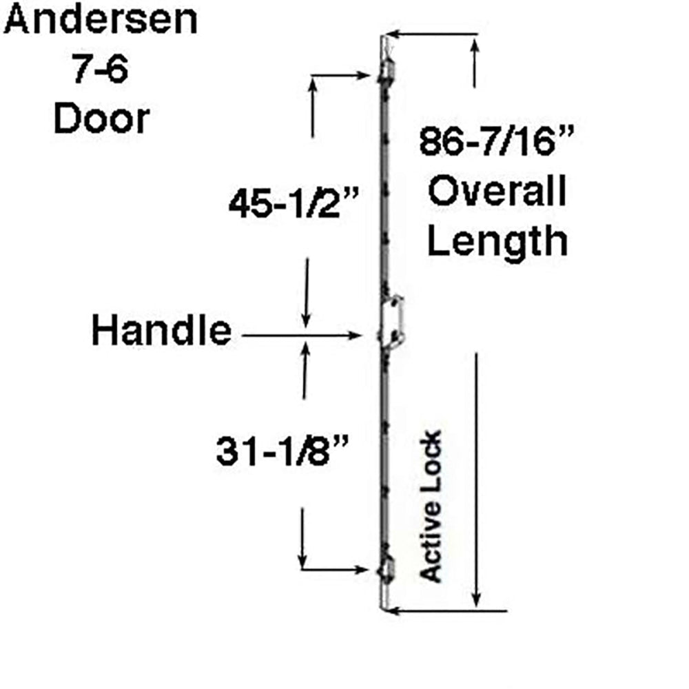 Andersen Active Multipoint Lock, FWH76 Door - Stainless Steel