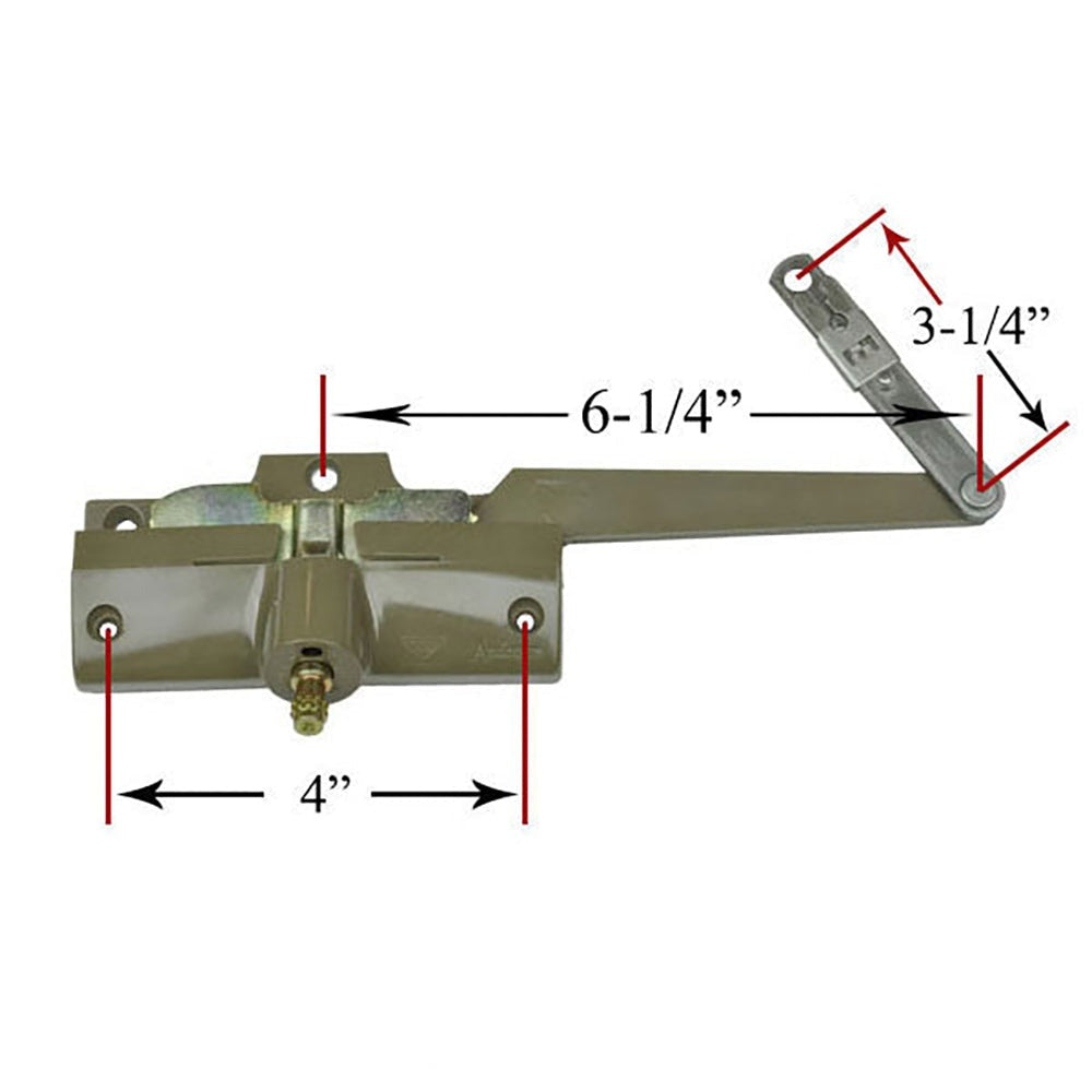 Andersen Casement Split Arm Operator with Bracket, Left Hand, Stone