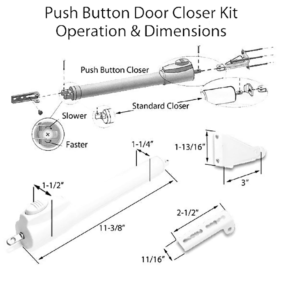 Andersen Emco 1 Pack Push Button Storm or Screen Door Closer