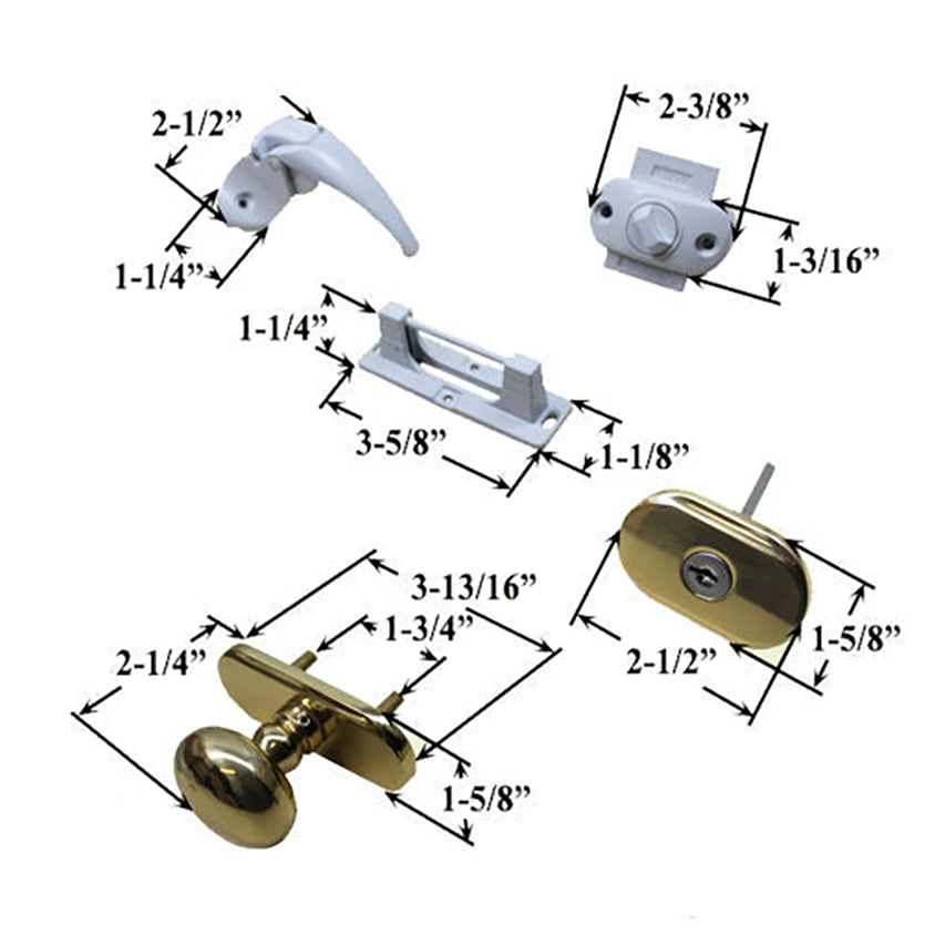 Andersen Emco Deadbolt Set with Brass and White Knob for 1.5 inch Door