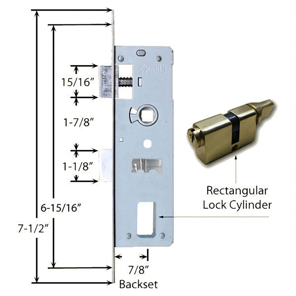 Andersen Emco Forever Full Lite Storm Door Handle Set for 1.5 inch Thick Doors in Polished Brass