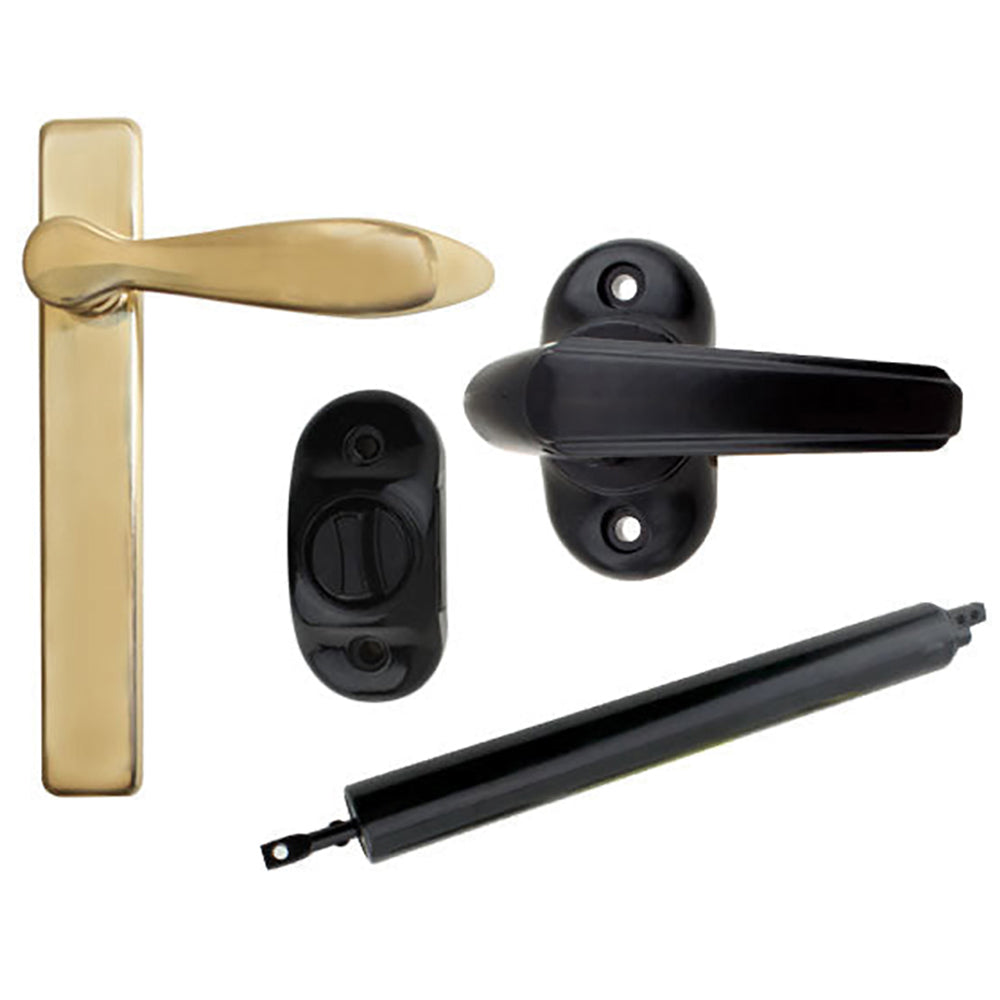 Andersen Emco Storm Door Hardware Kit  Brass Exterior Black Interior