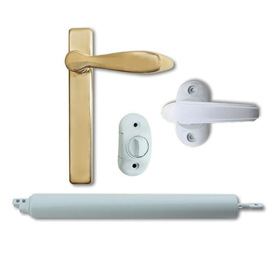 Andersen/ Emco Storm Door Hardware Kit - Brass Exterior, White Interior