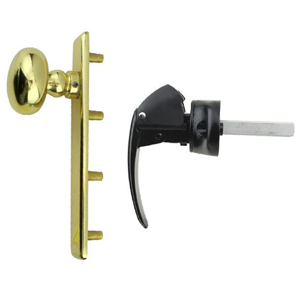 Andersen Emco Storm Door Hardware Kit wiht Brass Knob Exterior and Bronze Interior