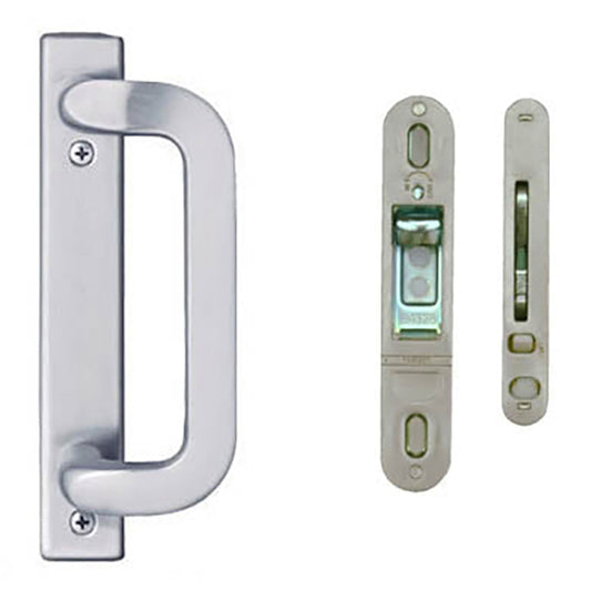 Andersen Frenchwood Gliding Door Trim Hardware, Anvers 2 Panel Exterior - Satin Nickel