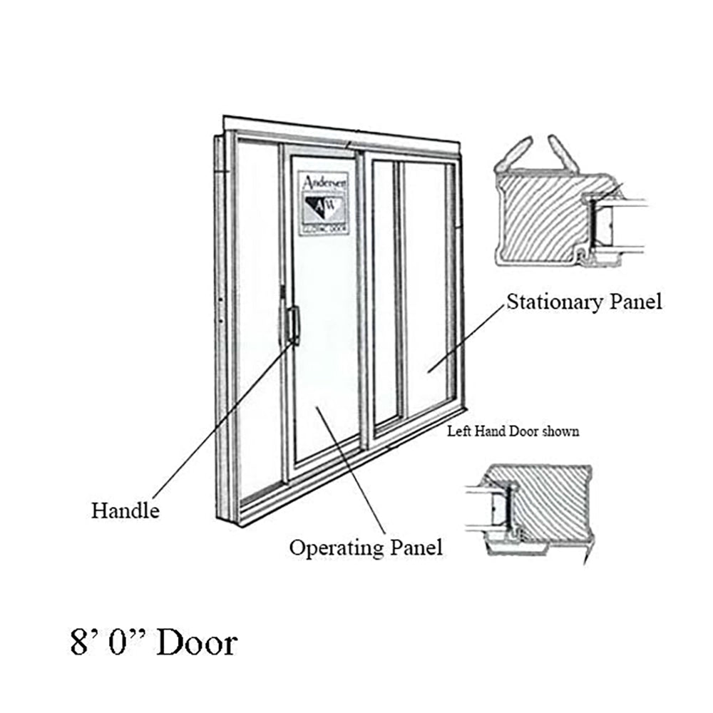 Andersen Interlock Weatherstrip Set, 8 Foot Perma-Shield Gliding Door - White