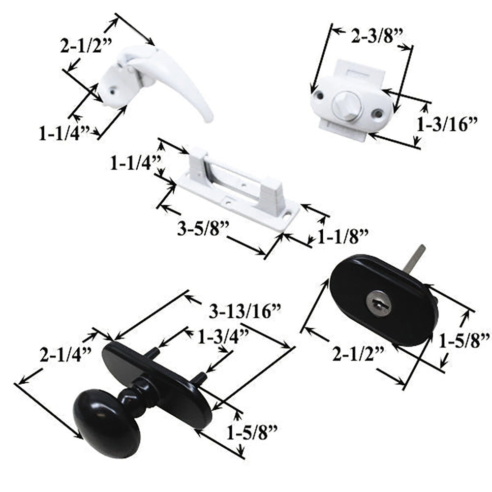 Andersen Knob and Deadbolt Kit 1-1/2 Inch Door - Black / White