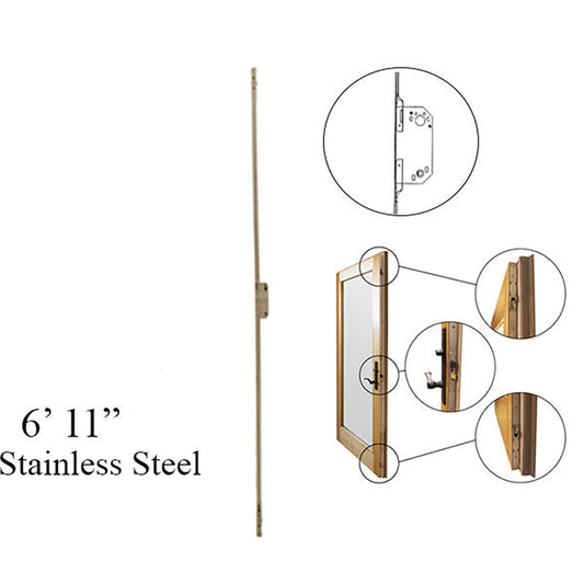 Andersen Passive 2-Point Shootbolt lock 79-3/8 inch FWH611 Frenchwood Door - Stainless