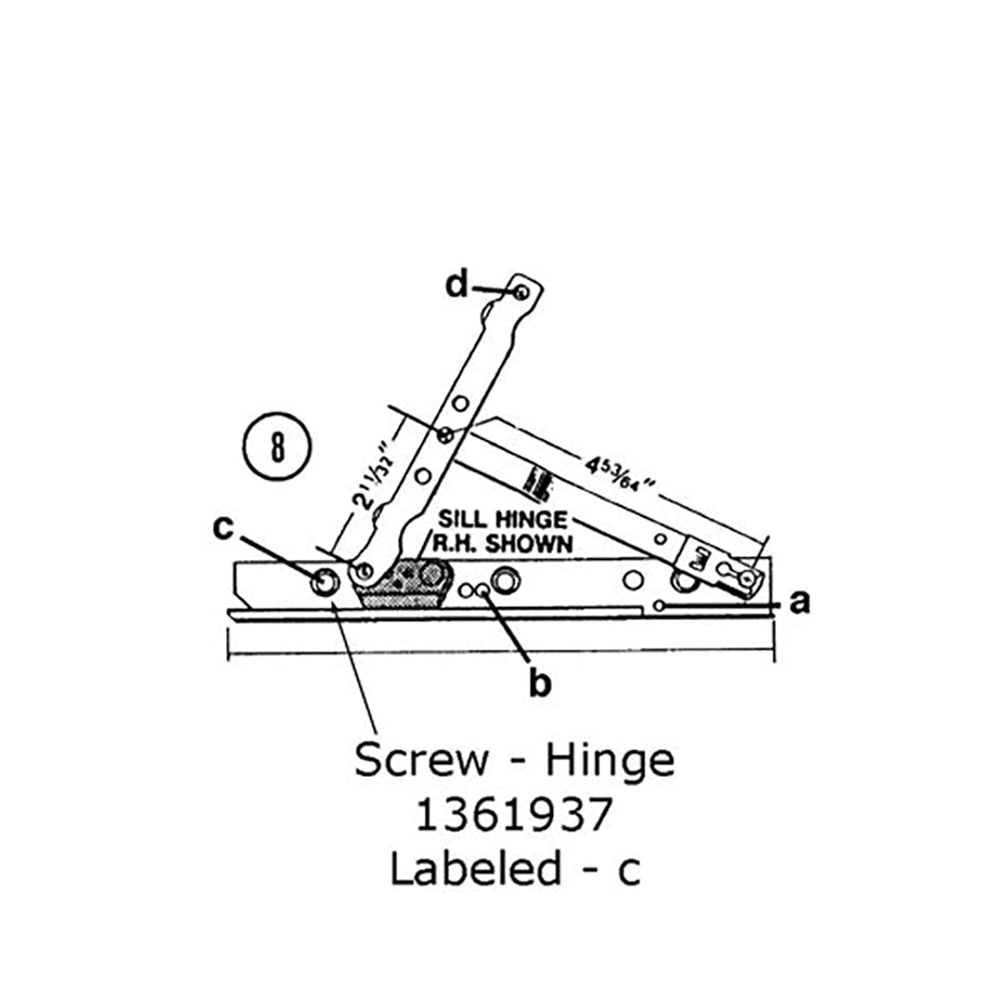 Andersen Perma-Shield Casement Window Hinge Screw, No. 7, 5/8"