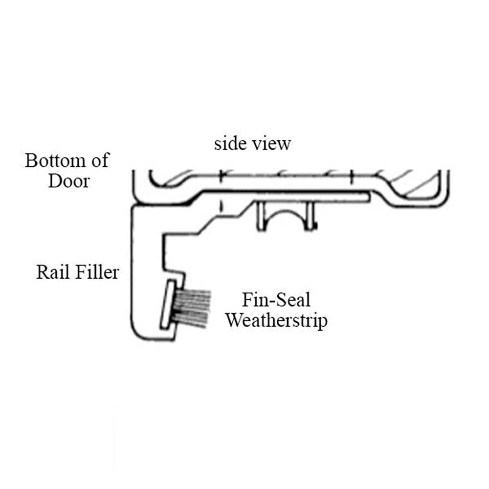 Andersen Perma-Shield Gliding Door PS4, 8/12 Operating Panel Bottom Rail Filler with Fin-Seal Weatherstrip - White