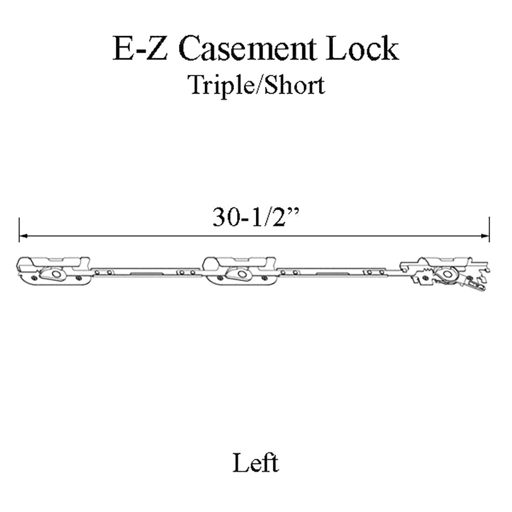 Andersen Perma-Shield Improved/E-Z Casement Lock - Triple/Short (Impact Resistant) - Left