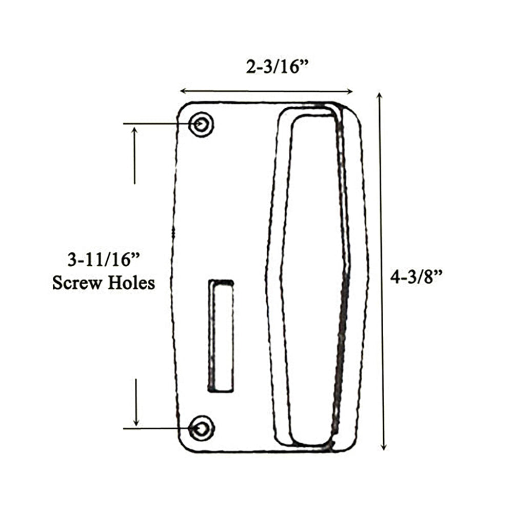 Andersen Screen Door Handle, 3 Panel Inside - Stone