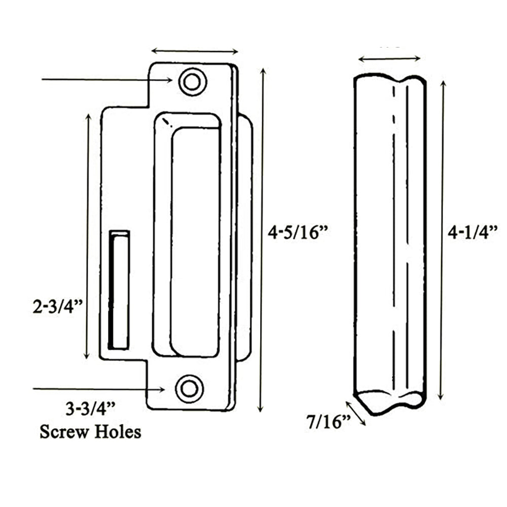 Andersen Window - PSI Gliding Door - 2 Panel Screen Door Handle - Interior \ Exterior Set - White