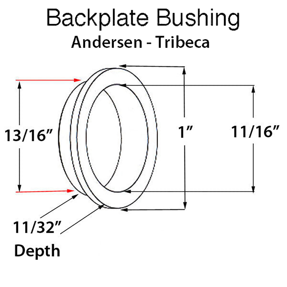 Bushing, 3/4 Diameter Handle, Andersen Tribeca Series - White