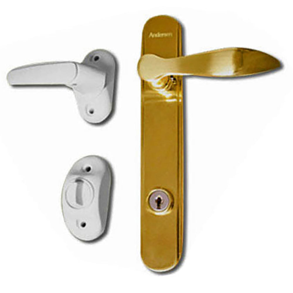 Andersen Emco 300 Series Colonial Triple Track Storm Door Handle Set Brass and White