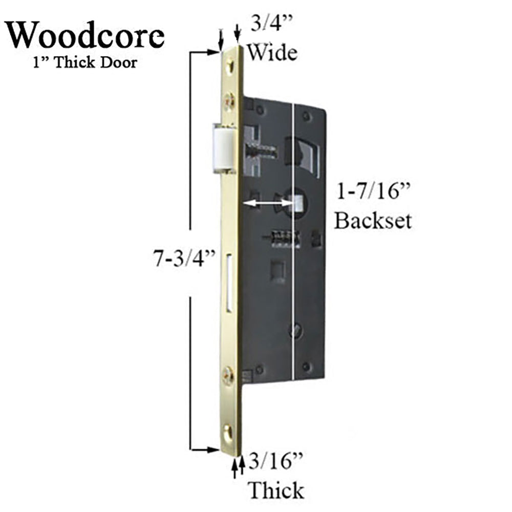 Andersen Emco 43079 Mortise Lock for Storm Doors with 1 and 7/16 inch Backset