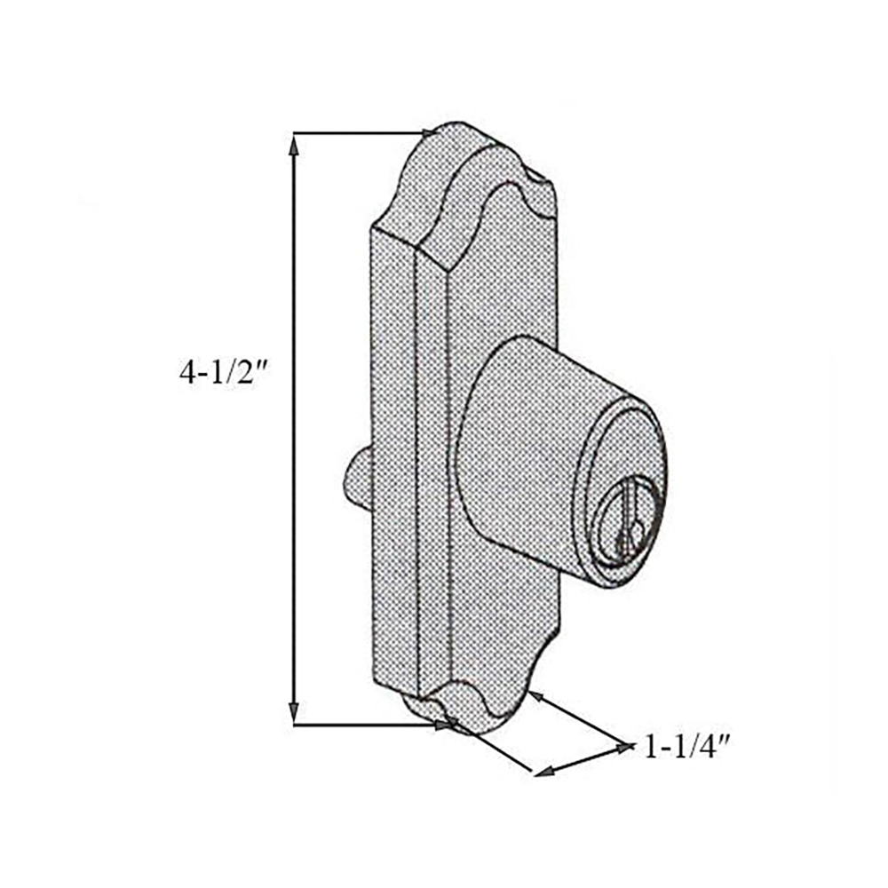 Encino Exterior Gliding Door Keyed Lock