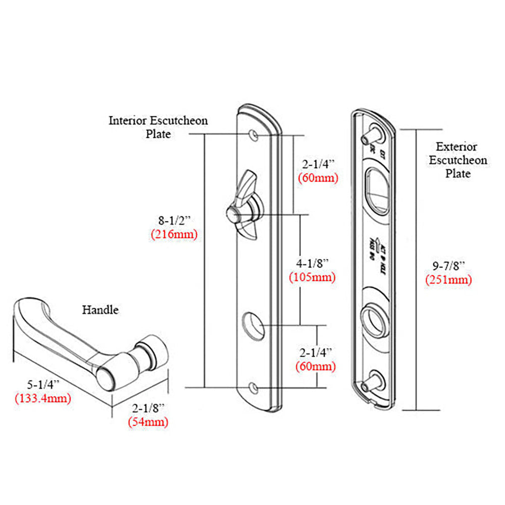 Escutcheon Plate, Albany Exterior Passive Door - Black