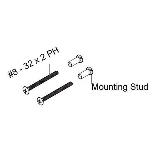 Escutcheon plate bolts with mounting studs for Andersen hinged patio doors. Tribeca style hardware with White finish. Works With: 200 Series Hinged Patio Door 400 Series Frenchwood Hinged Door