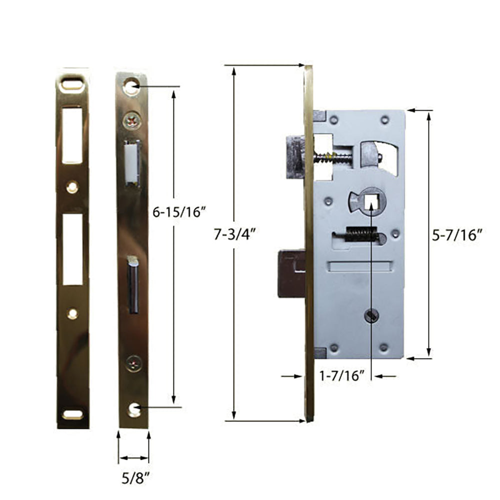 Hardware Kit, Handle and Closer - Brass / White