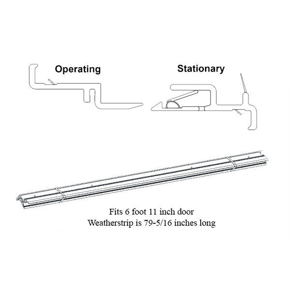 Interlock Weatherstrip Set for 6 foot 11 inch Height Door. Overall Length 79.3125 inches