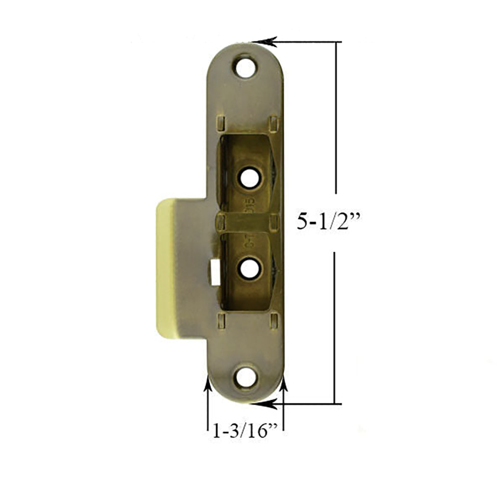 Latch and DeadBolt Receiver Left Hand - Ant. Brass - Frenchwood